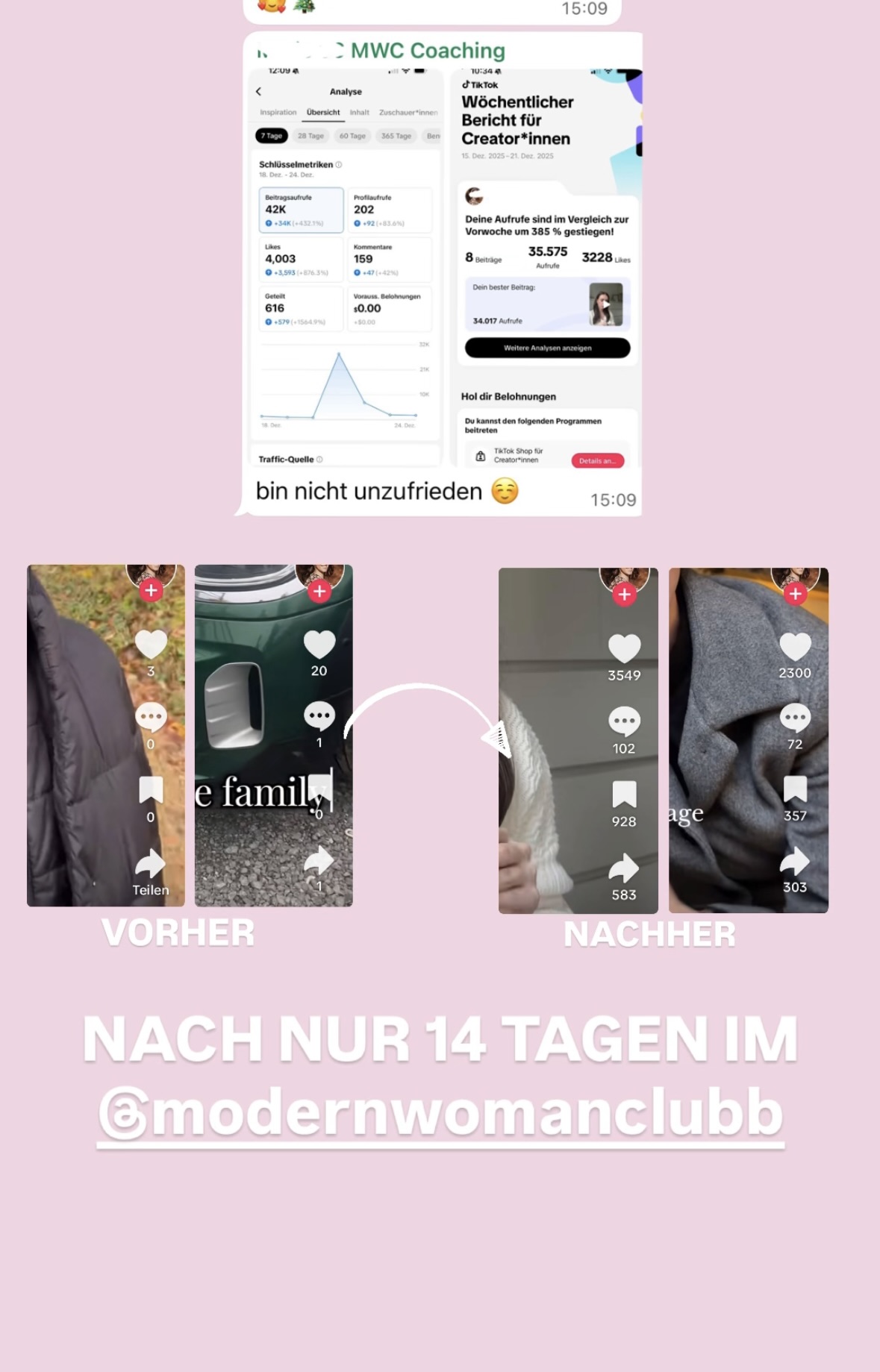 Nachricht einer Teilnehmerin